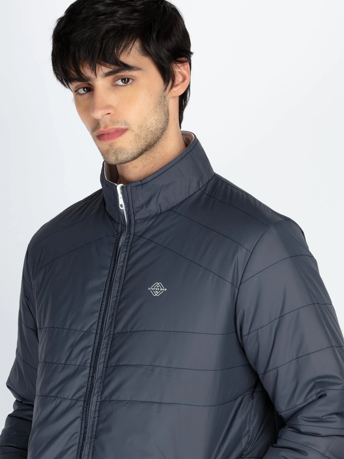 Mens Quilted Reversible High Neck Jacket