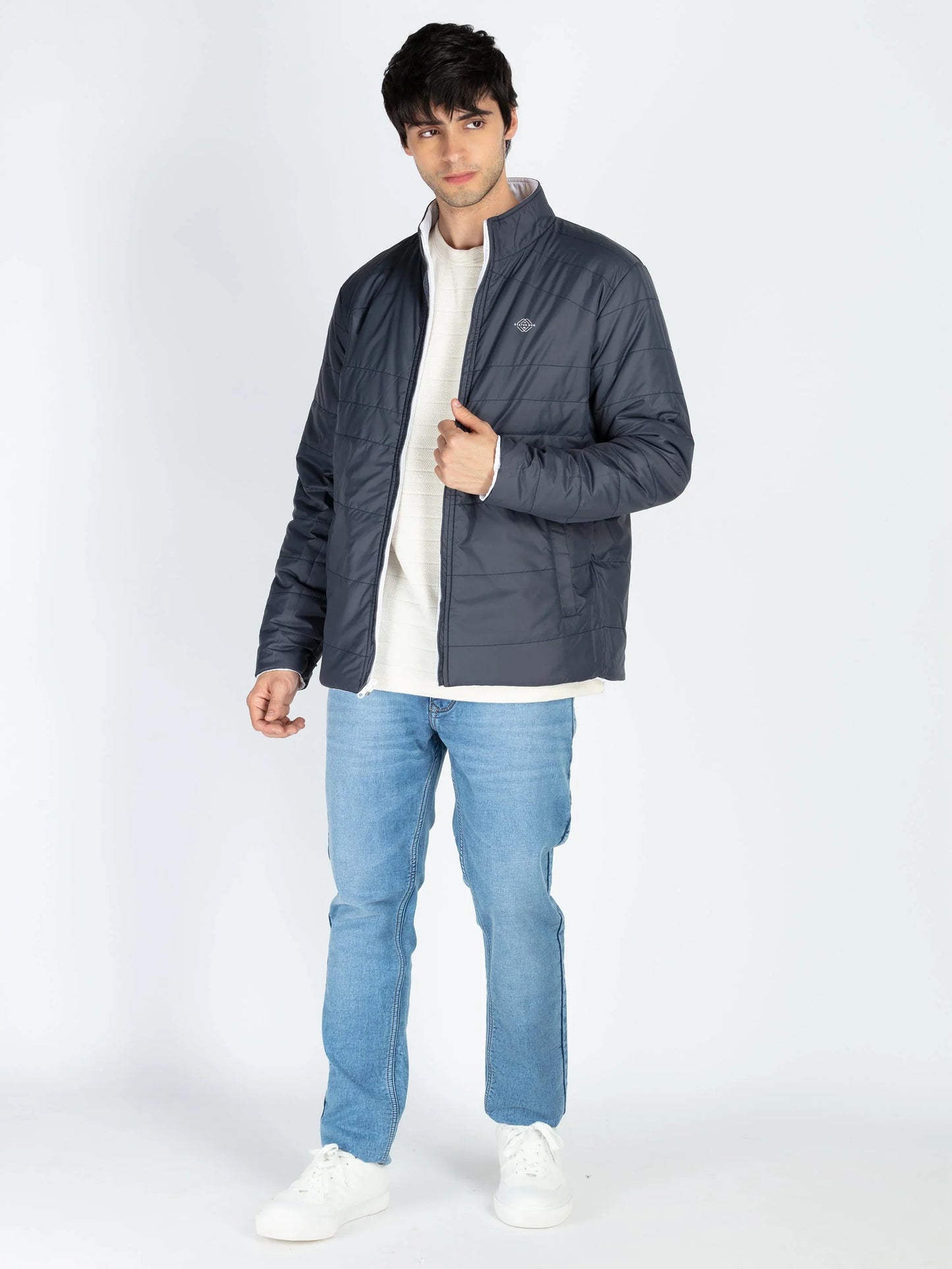 Mens Quilted Reversible High Neck Jacket