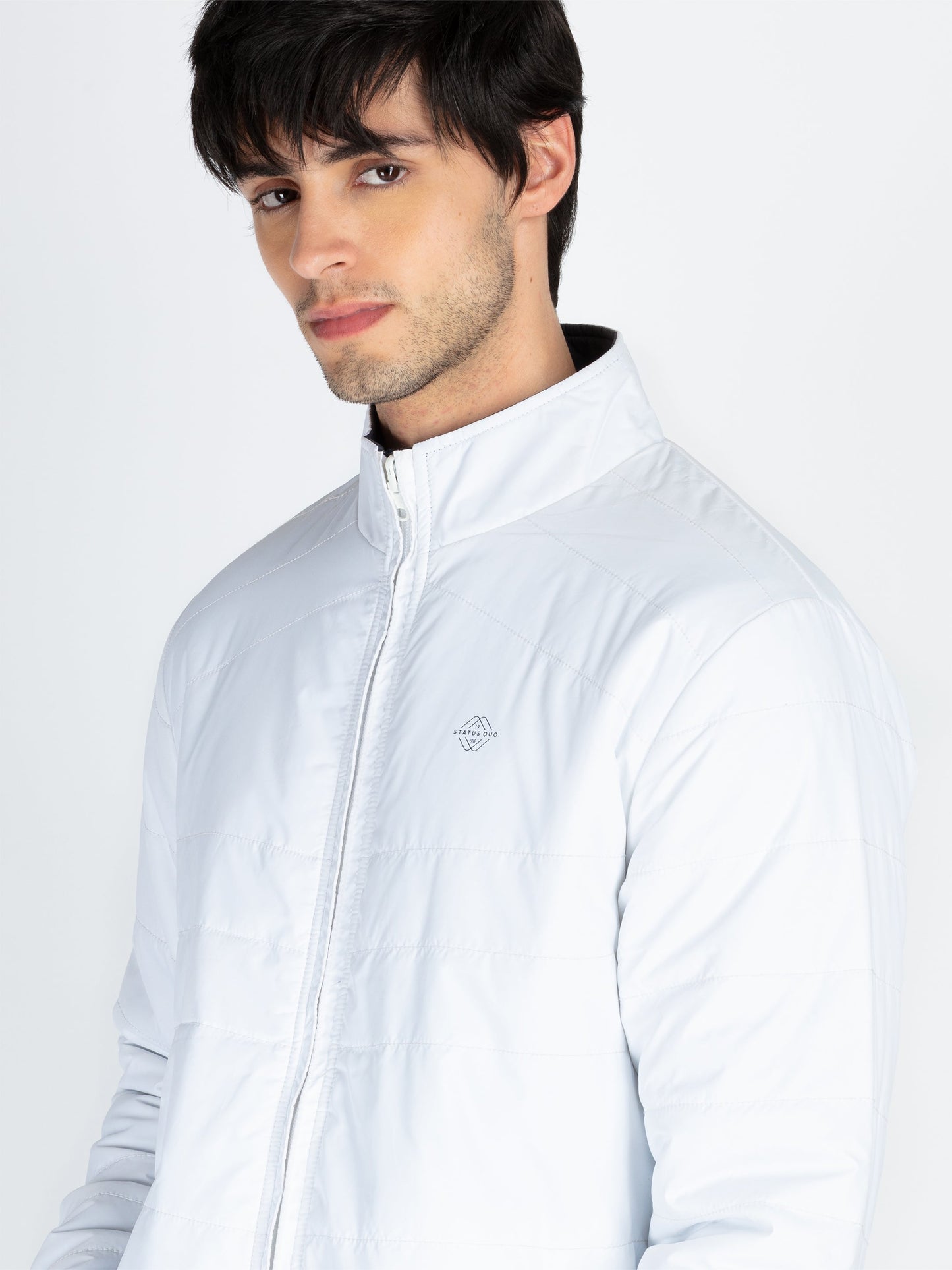 Mens Quilted Reversible High Neck Jacket