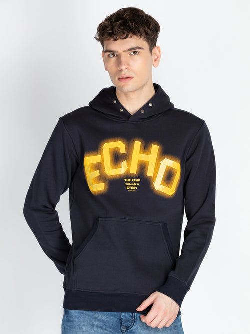 Mens Solid Hooded Sweatshirt