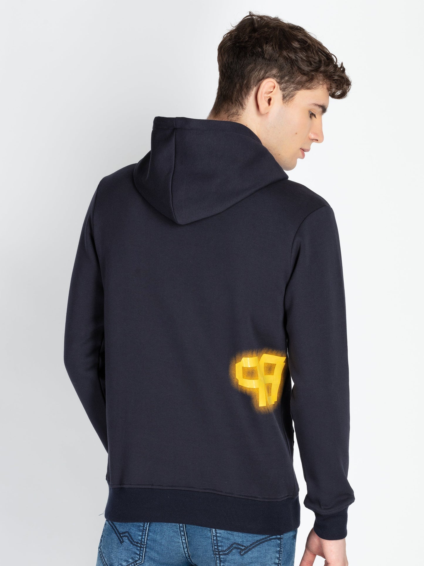 Mens Solid Hooded Sweatshirt