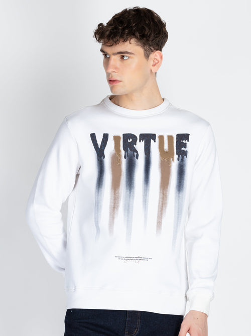 Mens Printed Round Neck Sweatshirt