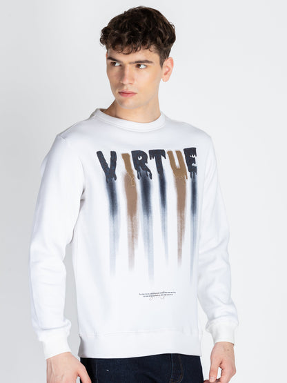 Mens Printed Round Neck Sweatshirt