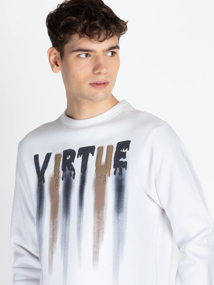 Mens Printed Round Neck Sweatshirt