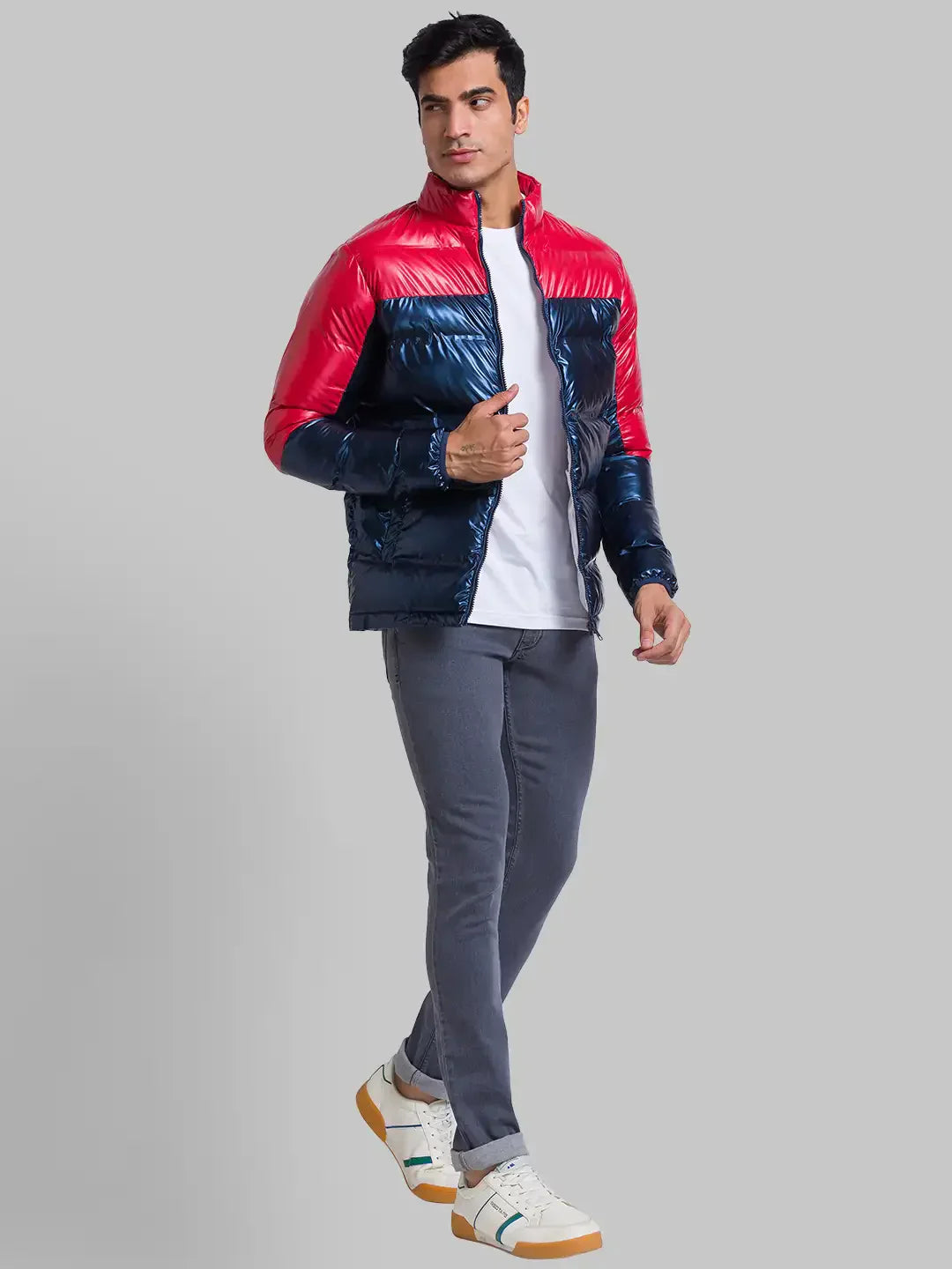 Men Blue Cut & Sew Polyester Full Sleeve Jackets